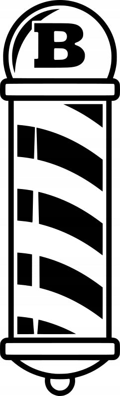 Sticker without background for car post BARBER BARber hairdresser sign 29 x 8,8 cm