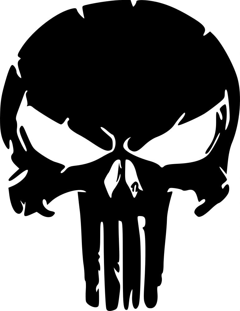 Sticker without background for car skull PUNISHER 15 x 11,6 cm