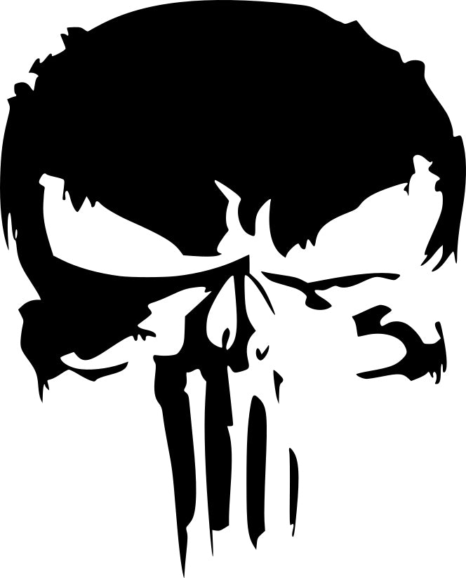Sticker without background for car skull PUNISHER 18 x 14,5 cm