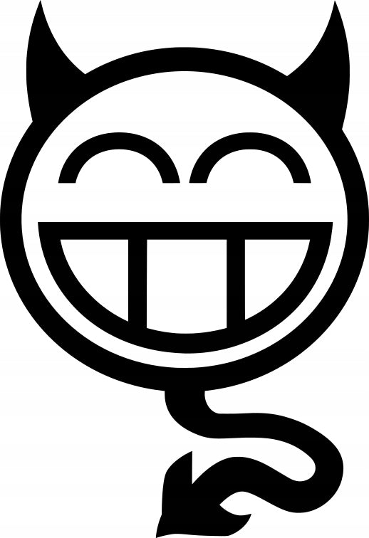 Sticker without background for car smiling DEVIL JDM 12 x 8,2 cm