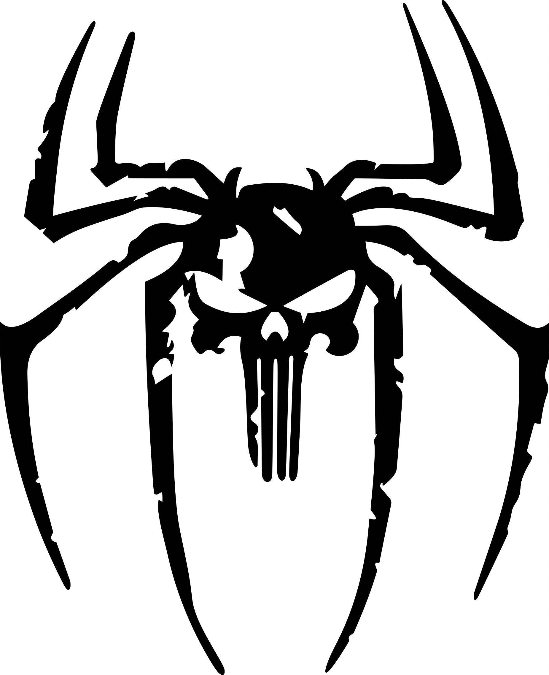 Sticker without background for car spider PUNISHER 15 x 12,2 cm