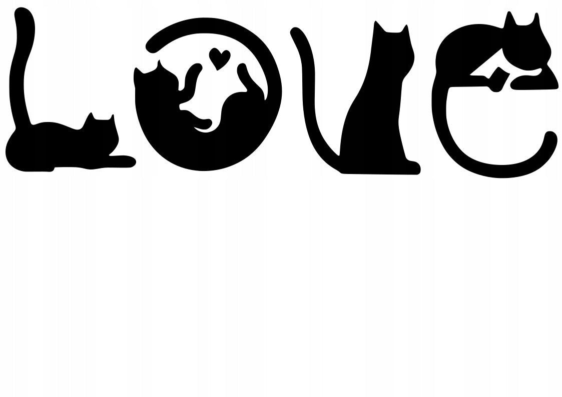 Sticker without background for car street art KITTEN KITTENS inscription LOVE 4 x 13 cm