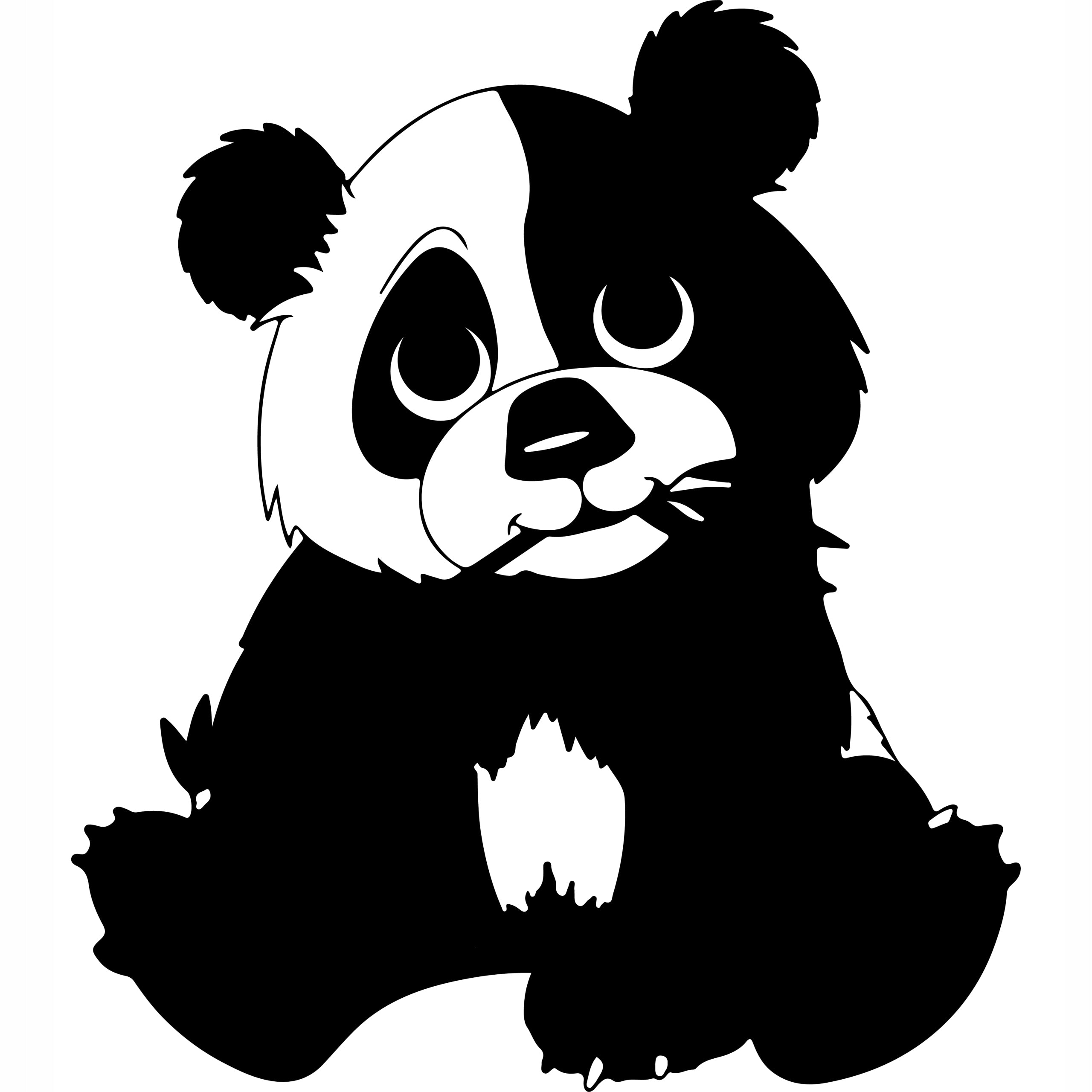 Sticker without background for car surprised sweet PANDA bear misio 16 x 14,0 cm