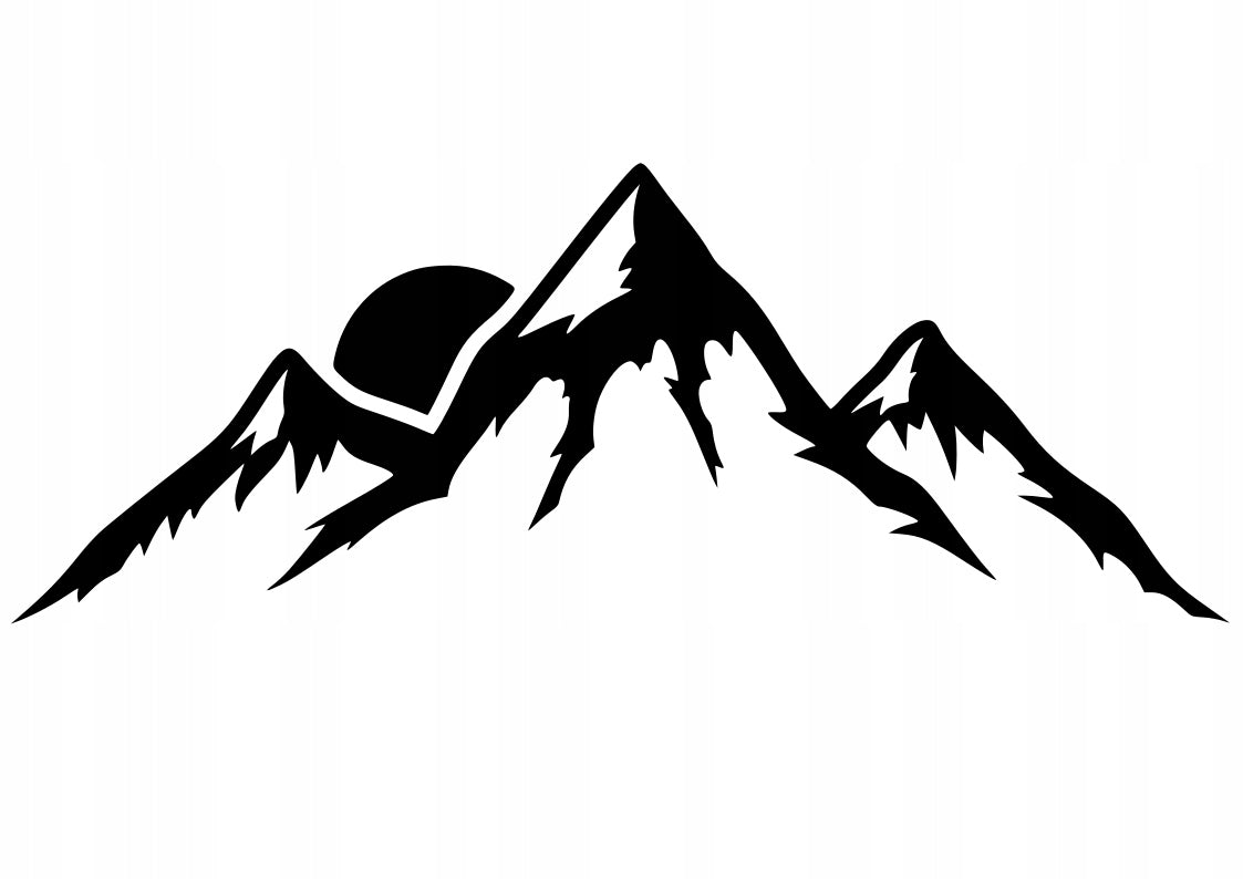 Sticker without background for car trunks MOUNTAINS WITH SUNSET 6 x 15,9 cm
