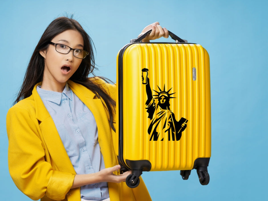 Sticker without background for car trunks STATUE OF LIBERTY with beer 21 x 13,5 cm Manufacturer's catalog number 21,00 x 13,50