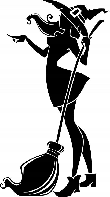Sticker without background for car trunks WITCH 14 x 8,9 cm