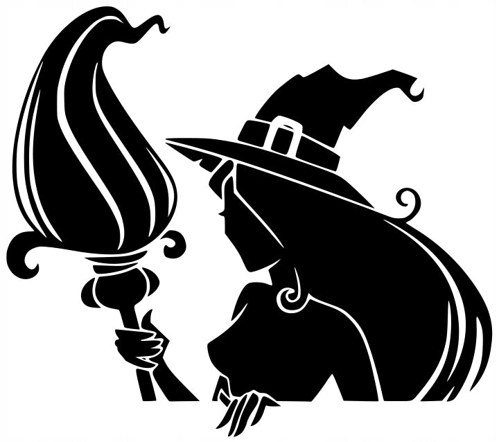Sticker without background for car trunks WITCH 16 x 18,0 cm