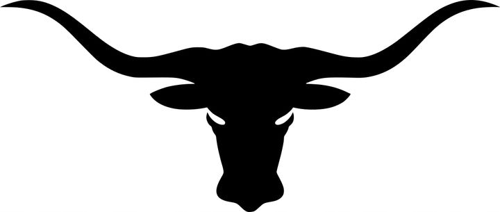 Sticker without background for car trunks helmet BULL HORNS 10 x 23,4 cm