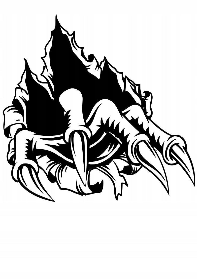 Sticker without background for car trunks helmet CLAWS MONSTER 16 x 16,5 cm