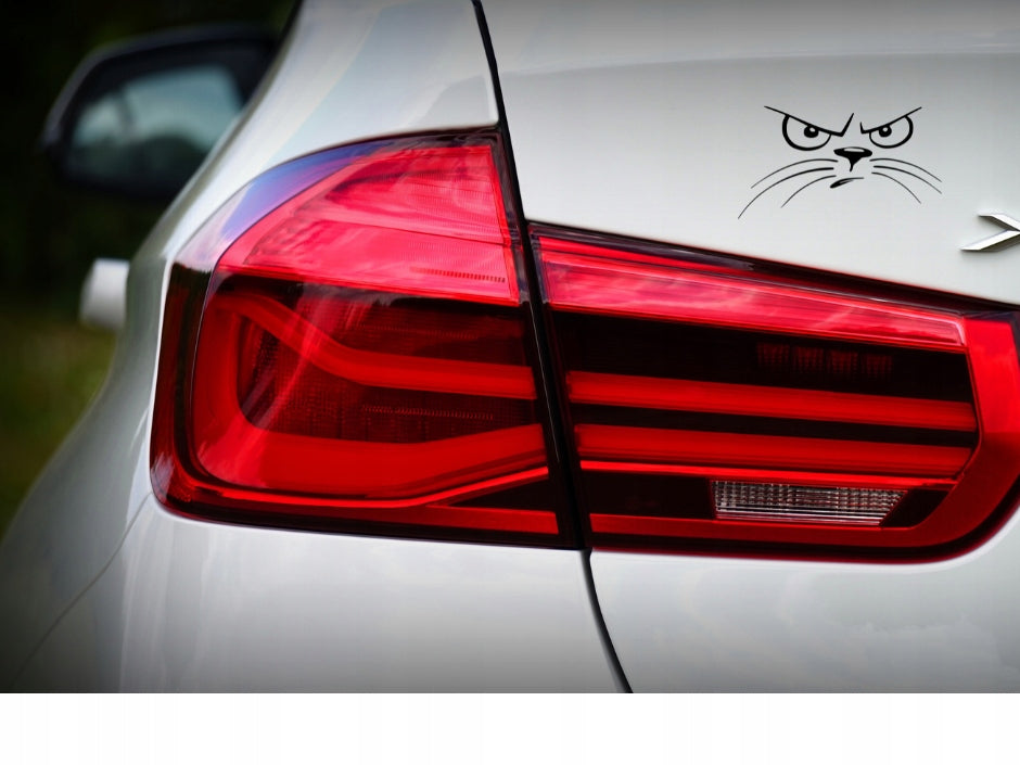Sticker without background for car trunks helmet FURIOUS KITTEN WITH MUSTACHE 8 x 14,4 cm EAN (GTIN) 5906379673935