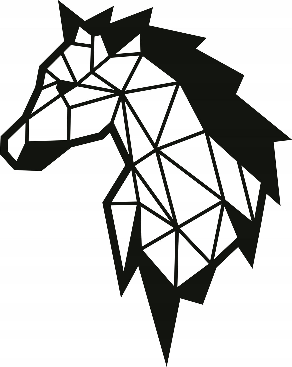Sticker without background for car trunks helmet GEOMETRIC HORSE 18 x 14,4 cm