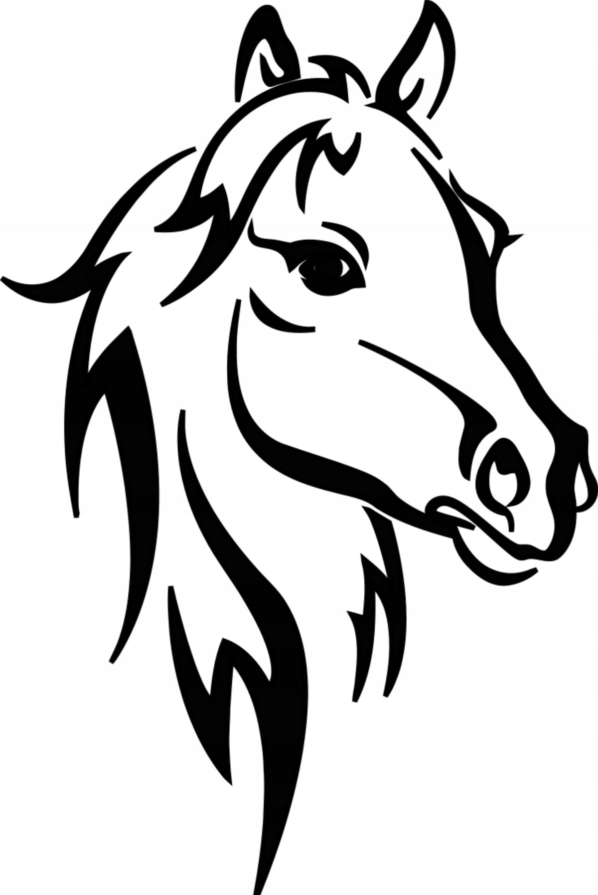 Sticker without background for car trunks helmet HORSE HEAD HORSE 21 x 14,0 cm