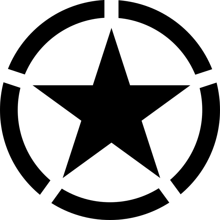 Sticker without background for car trunks helmet STAR US Army 15 x 15,0 cm