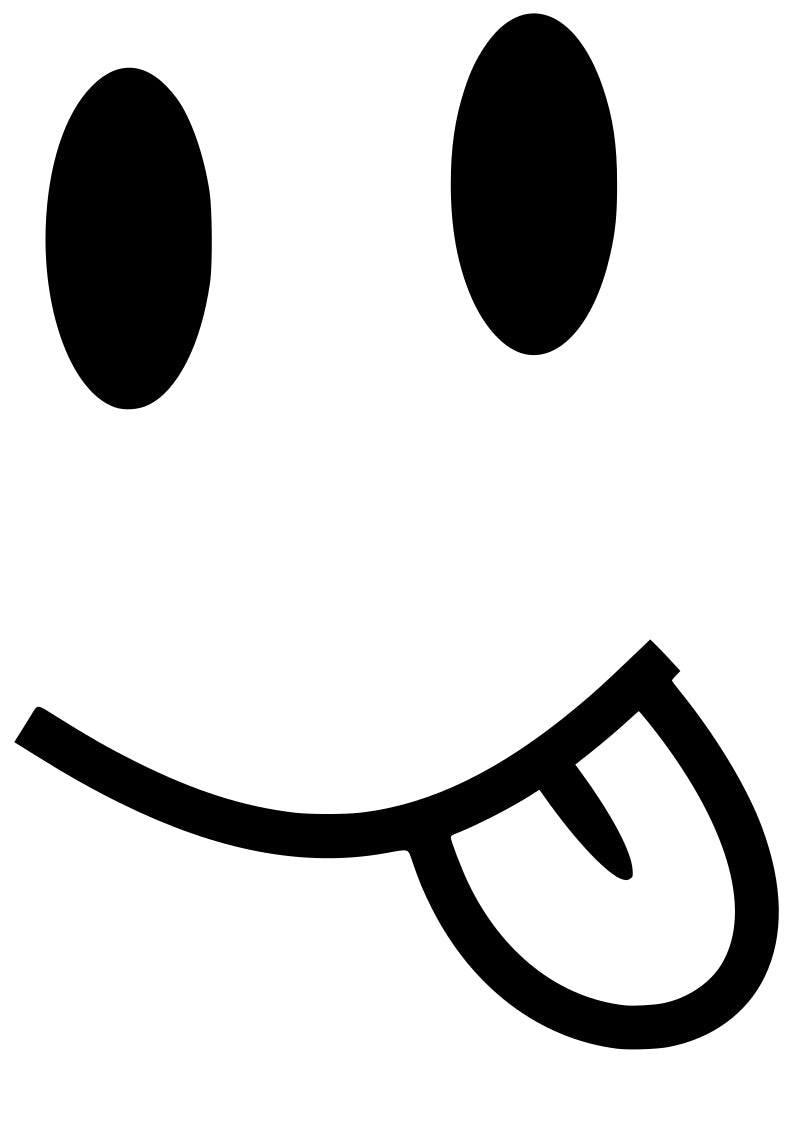 Sticker without background for car trunks helmet laptop FACE SMILE 12 x 8,9 cm