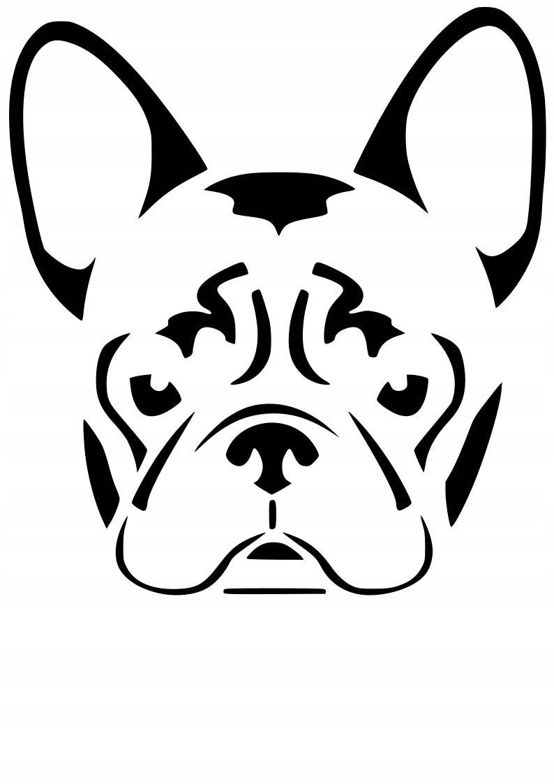 Sticker without background for car trunks laptop FRENCH BULLDOG 18 x 16,4 cm