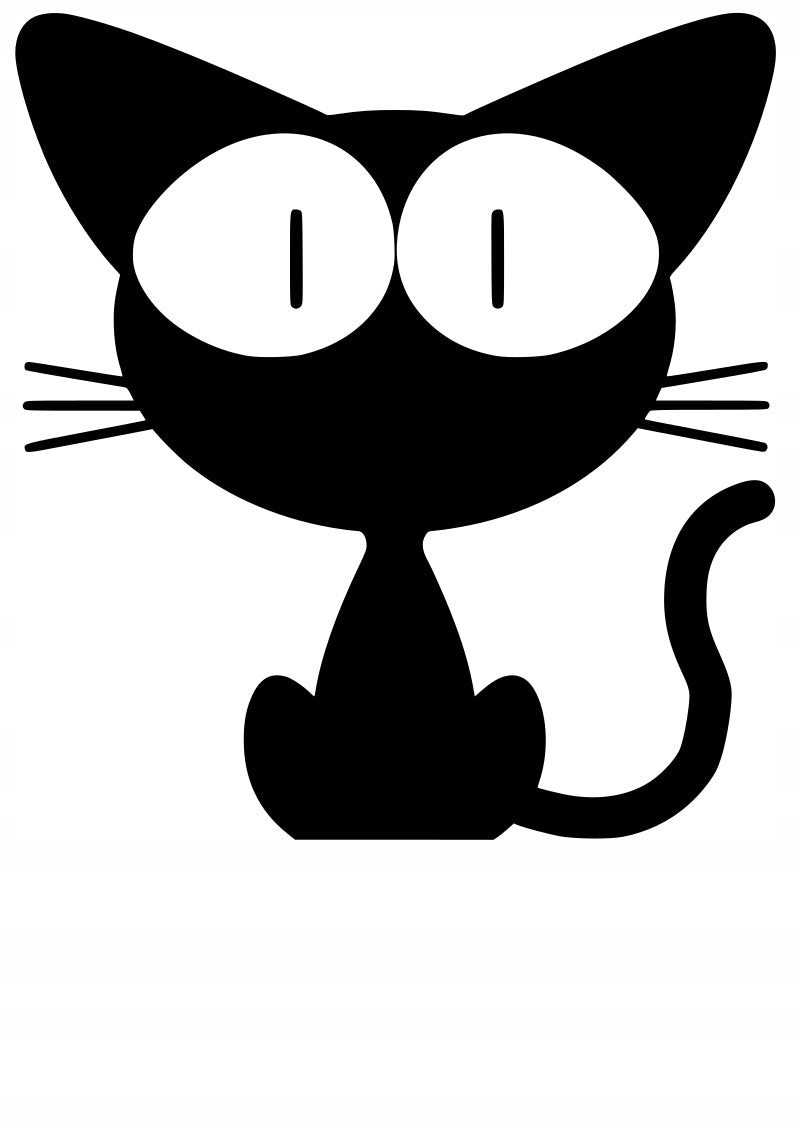 Sticker without background for car trunks laptop KITTEN WITH BIG EYES 10 x 9,2 cm