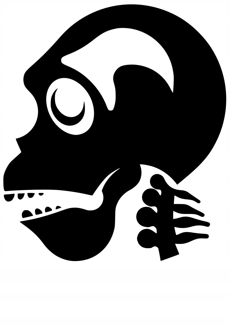 Sticker without background for car trunks laptop SKULL IN HELMET 12 x 10,5 cm