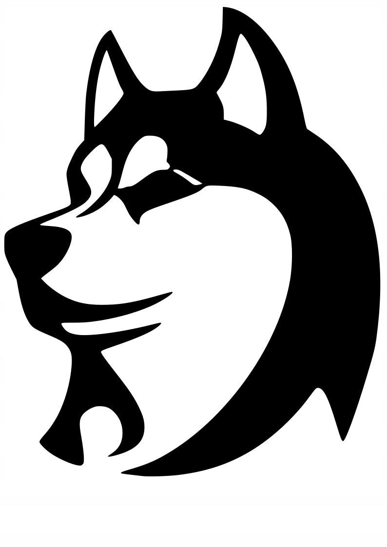 Sticker without background for car trunks laptop helmet DOG HUSKY 12 x 9,6 cm