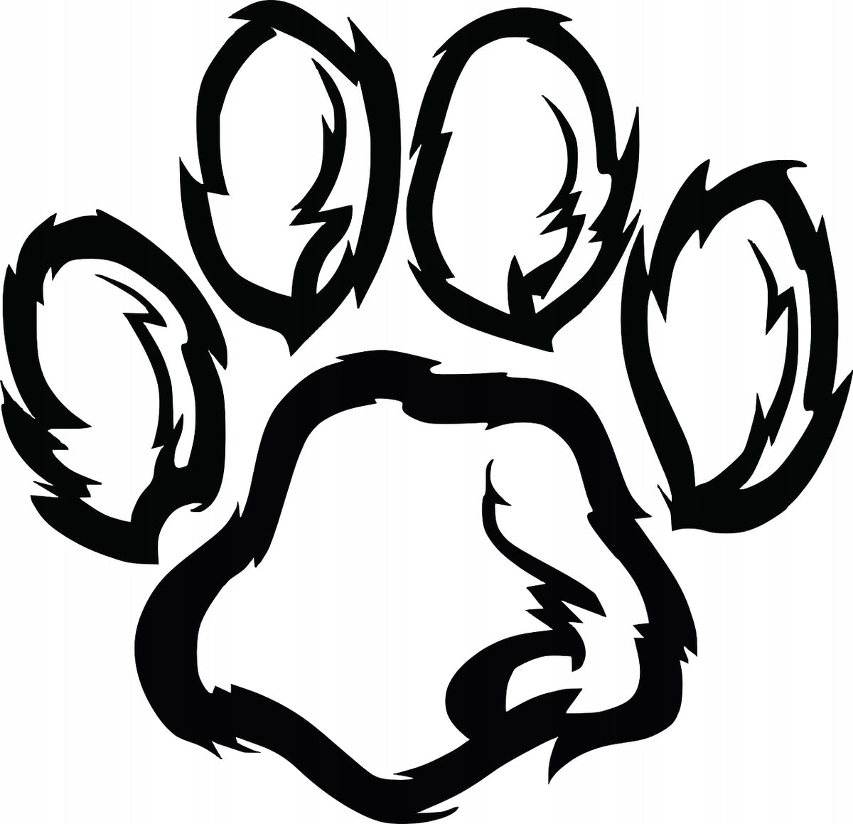 Sticker without background for car trunks laptop helmet TRACE PAW DOG 10 x 10,3 cm