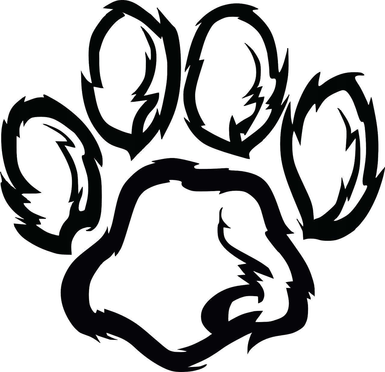 Sticker without background for car trunks laptop helmet TRACE PAW DOG 18 x 18,6 cm