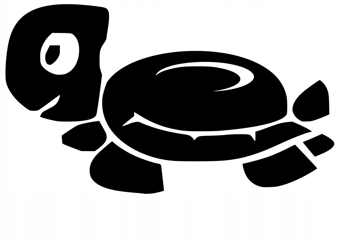Sticker without background for car trunks laptop helmet TURTLE 8 x 13,9 cm