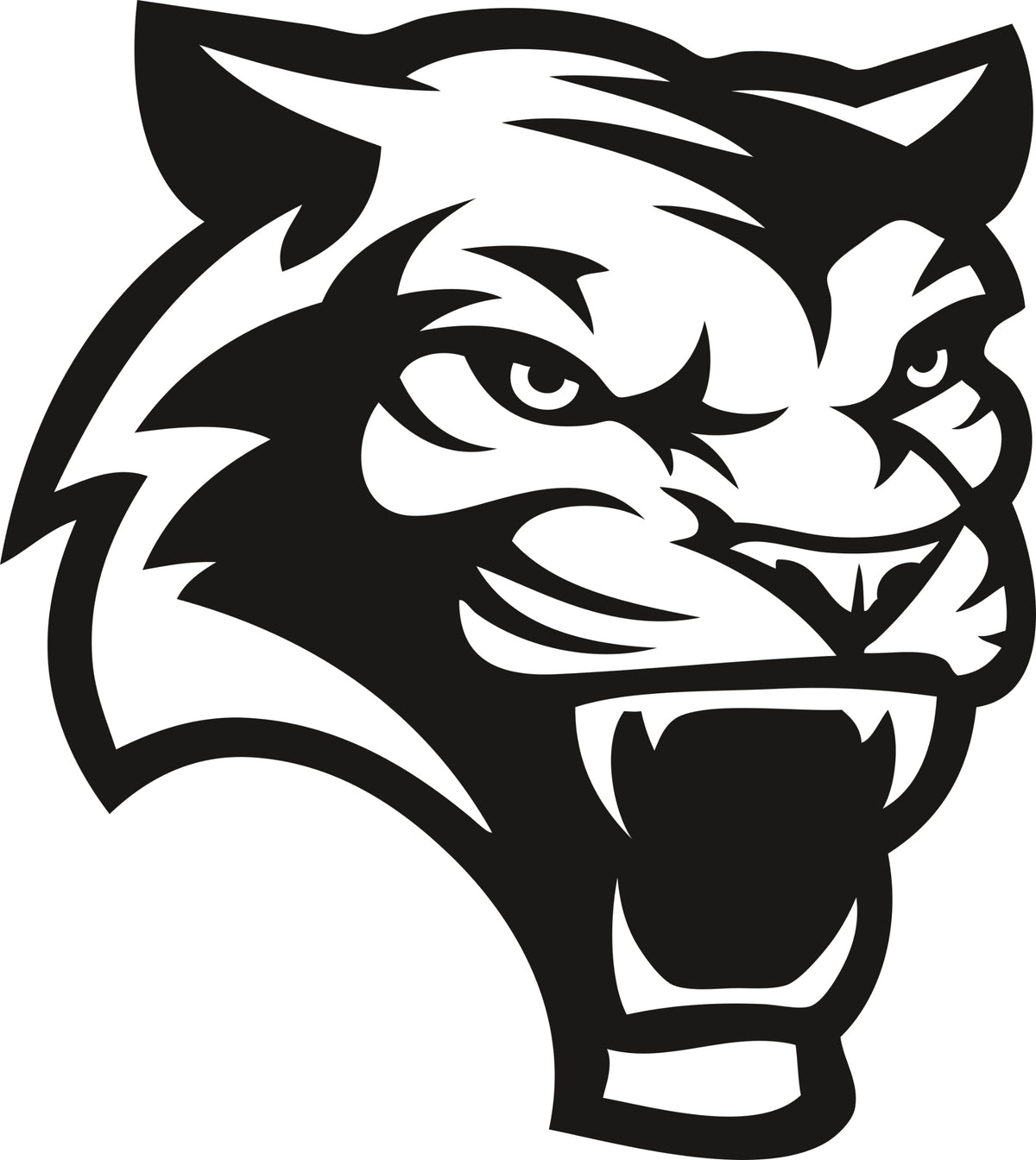 Sticker without background for car trunks laptop stick TIGER HEAD 18 x 16,1 cm
