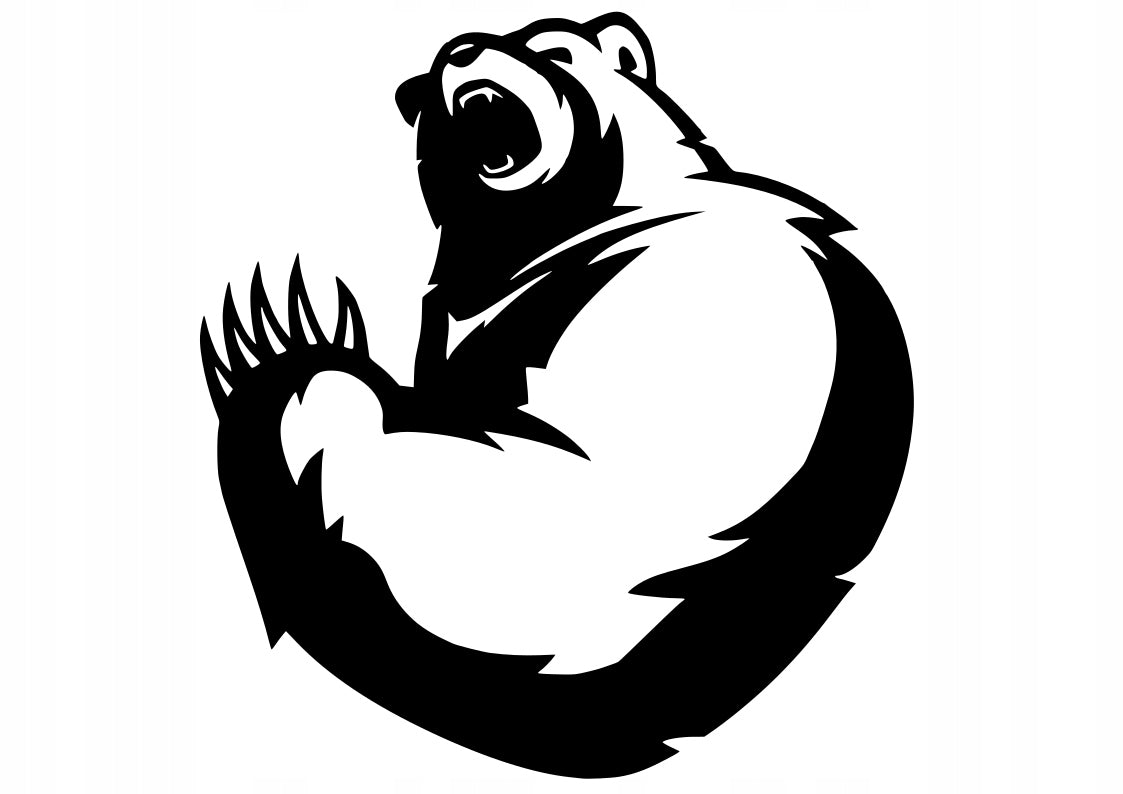 Sticker without background for car trunks stick laptop BEAR 18 x 16,8 cm
