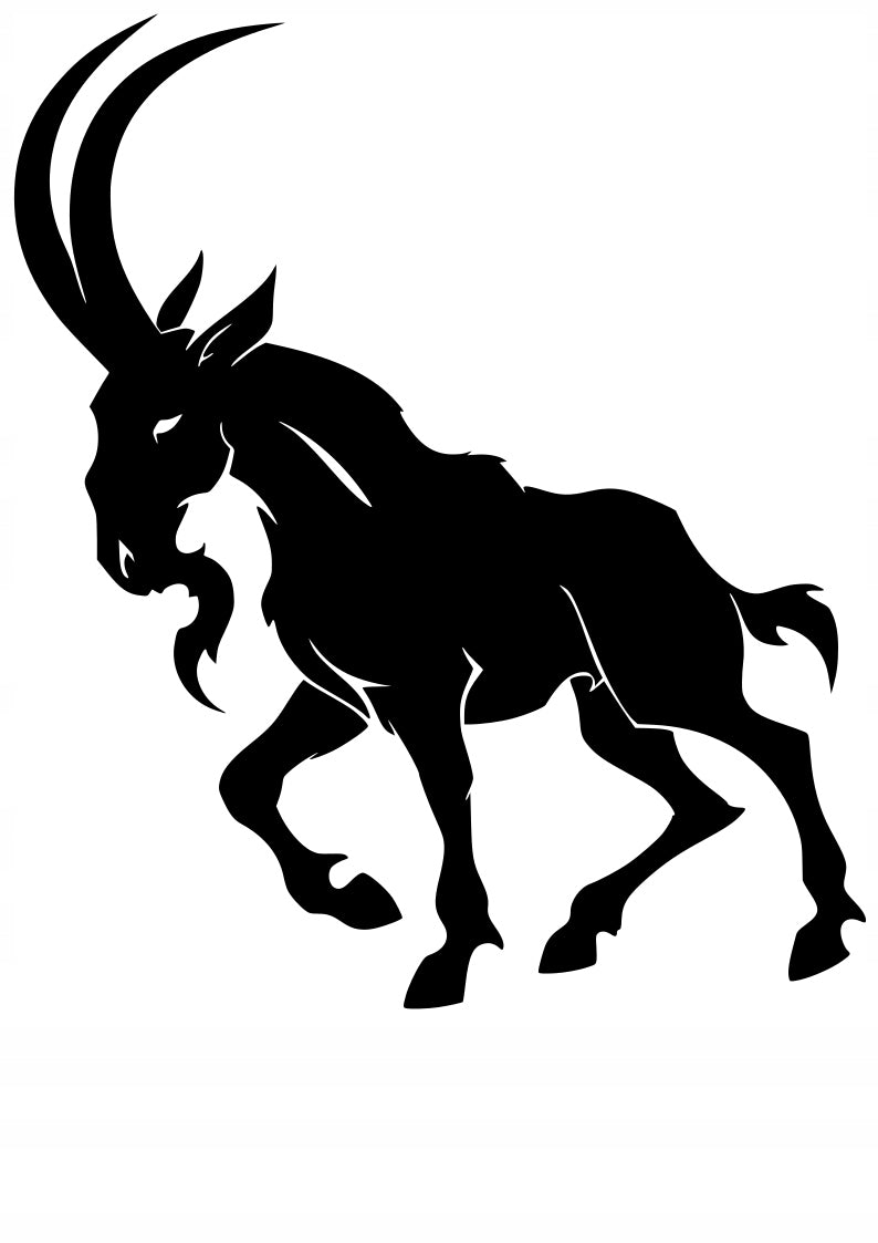Sticker without background for car trunks stick laptop GOAT with beard 18 x 15,4 cm