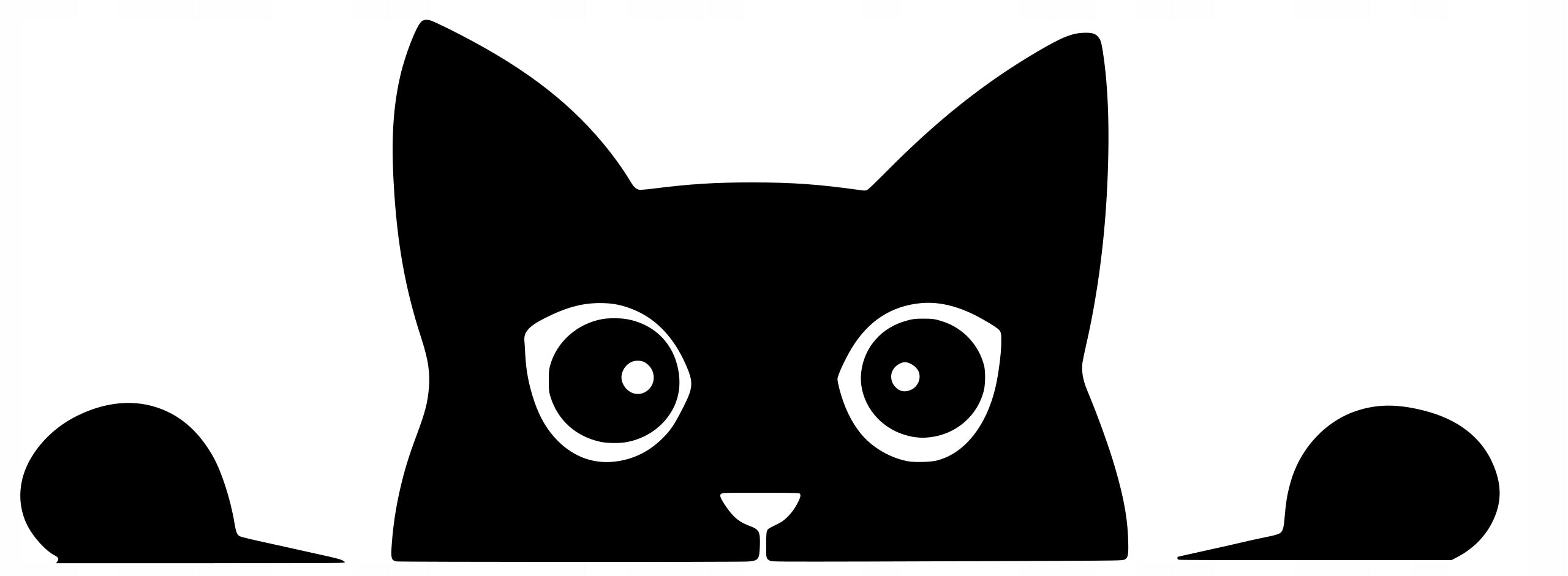 Sticker without background for car with KITTEN cat with paws 8 x 21,8 cm