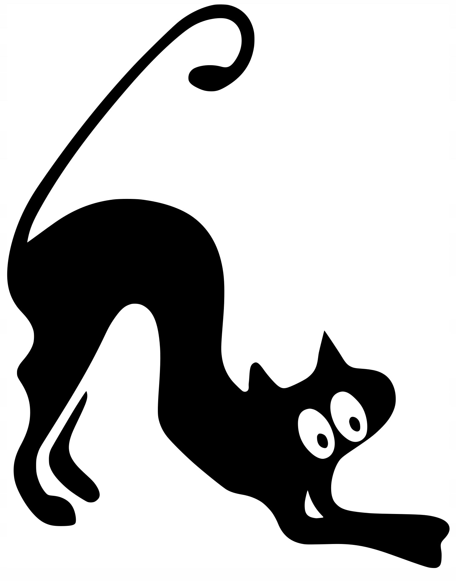 Sticker without background for car with caricature KITTEN 13 x 10,2
