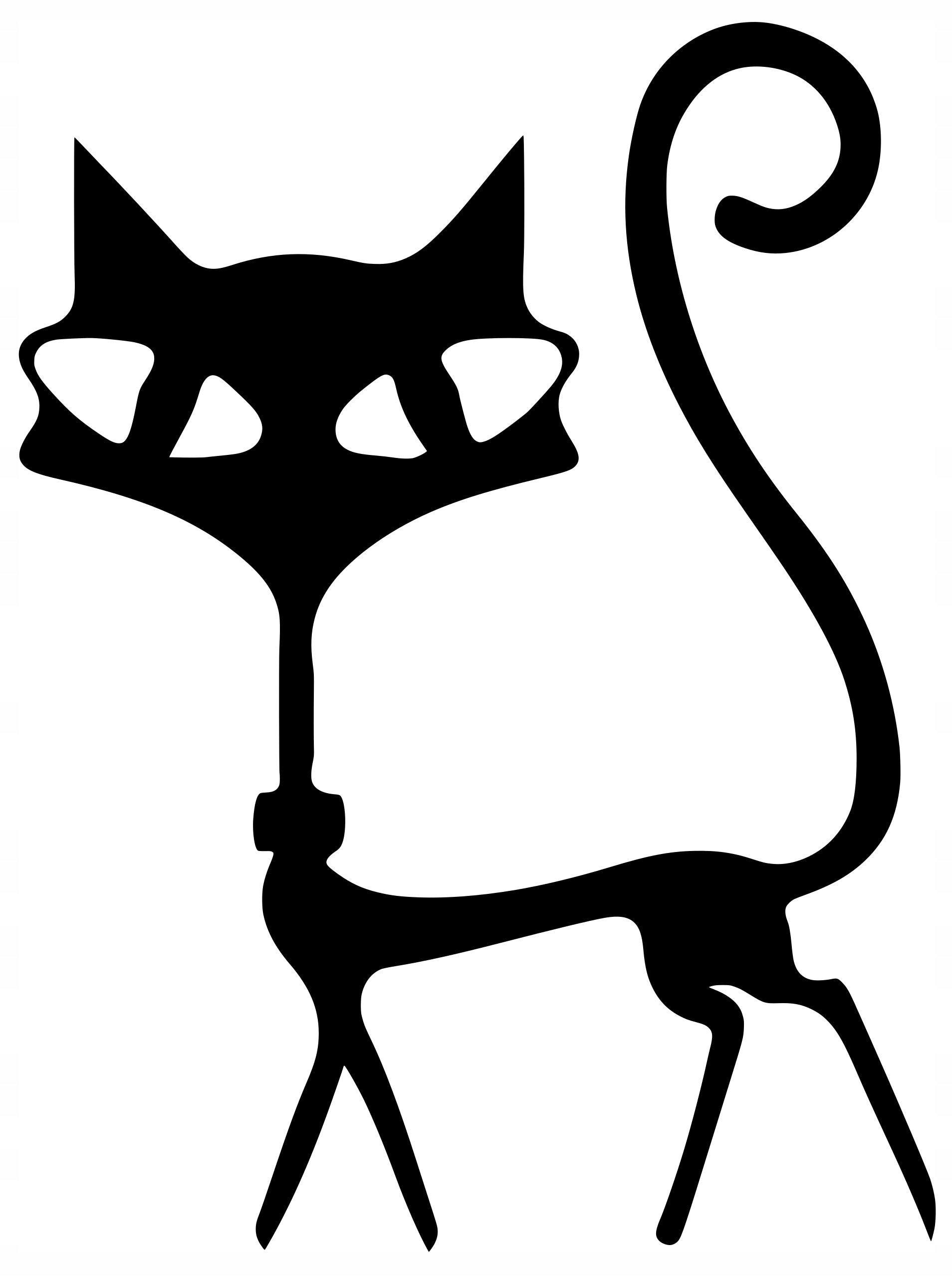 Sticker without background for car with caricature KITTEN 16 x 11,9 cm