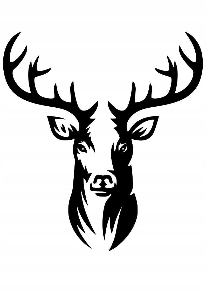 Sticker without background on the car stick laptop HEAD ANTLERS DEER 15 x 13,7 cm