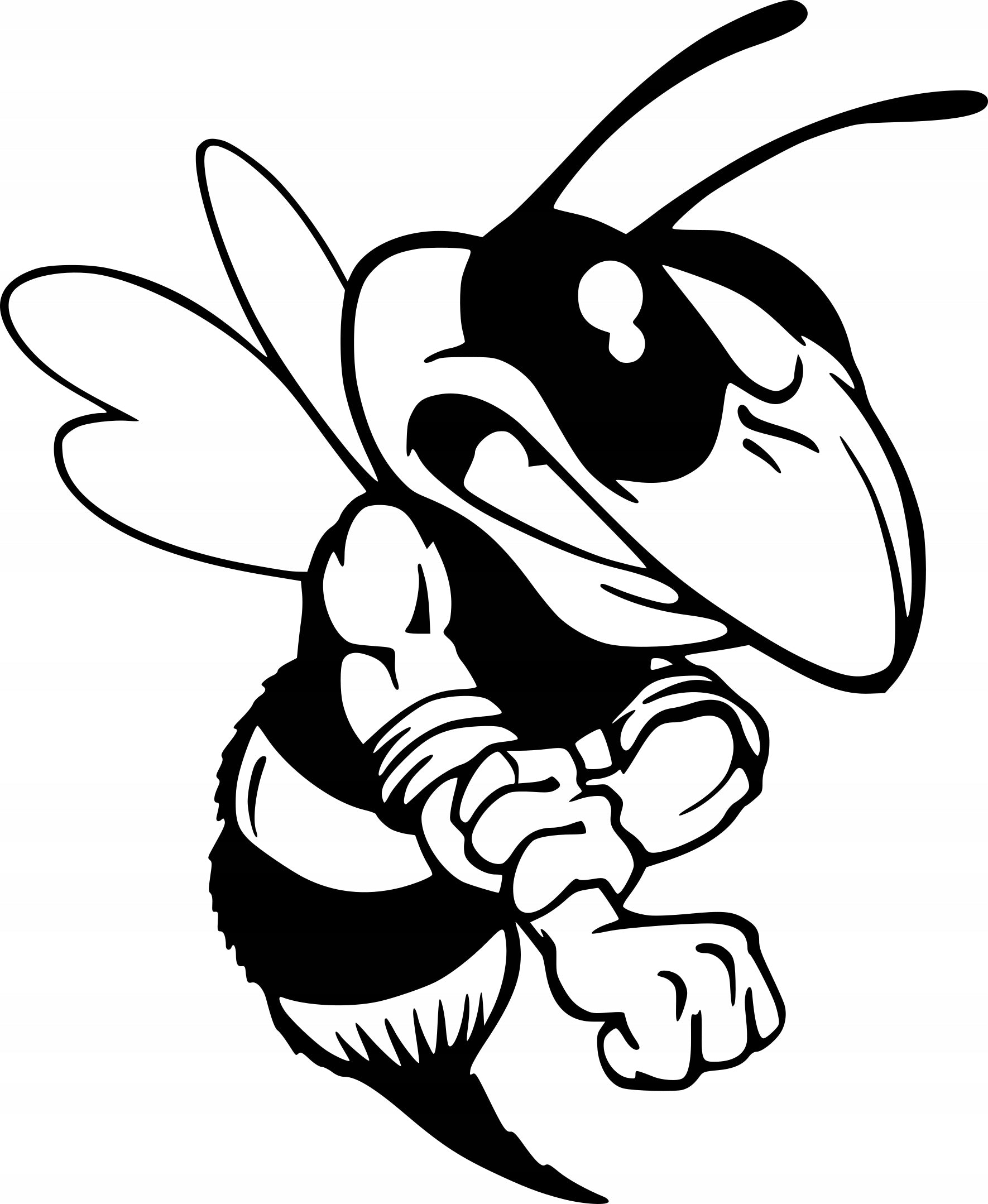 Sticker without background warrior car BEE hornet 20 x 16,4 cm