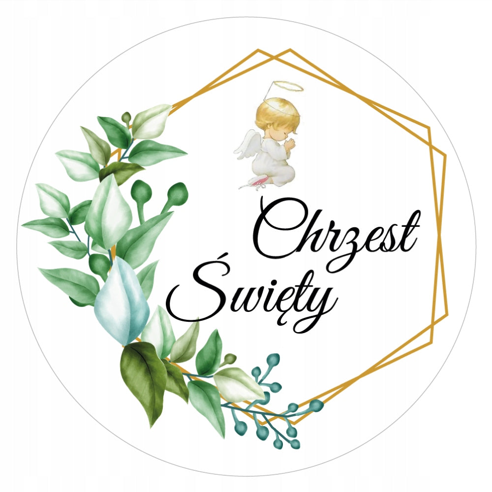 Stickers BAPTISM HOLY cake florist 4 devotionals for Baptism 48 pcs