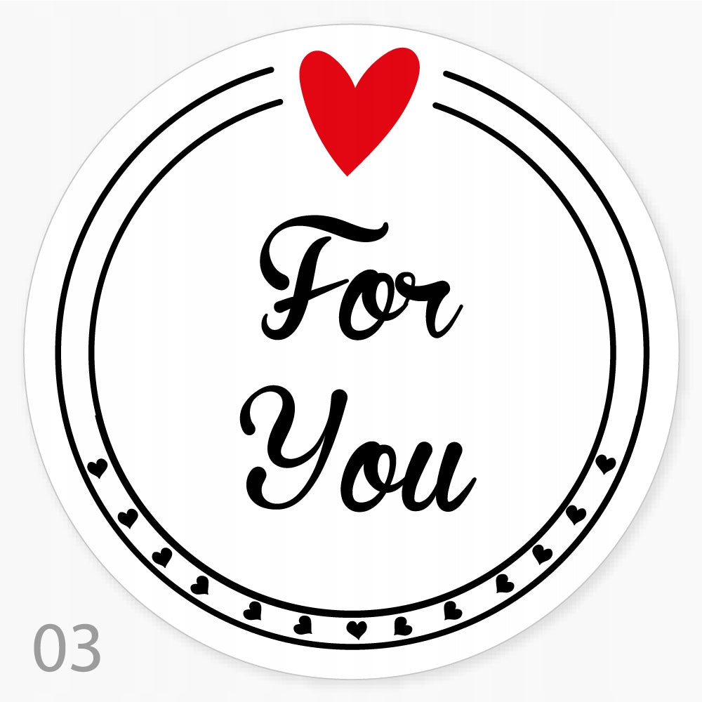 Stickers FOR YOU for gift box handmade fi55 mm 48 pcs Label length 55 mm