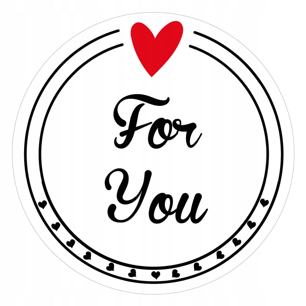 Stickers FOR YOU for gift box handmade fi55 mm 48 pcs