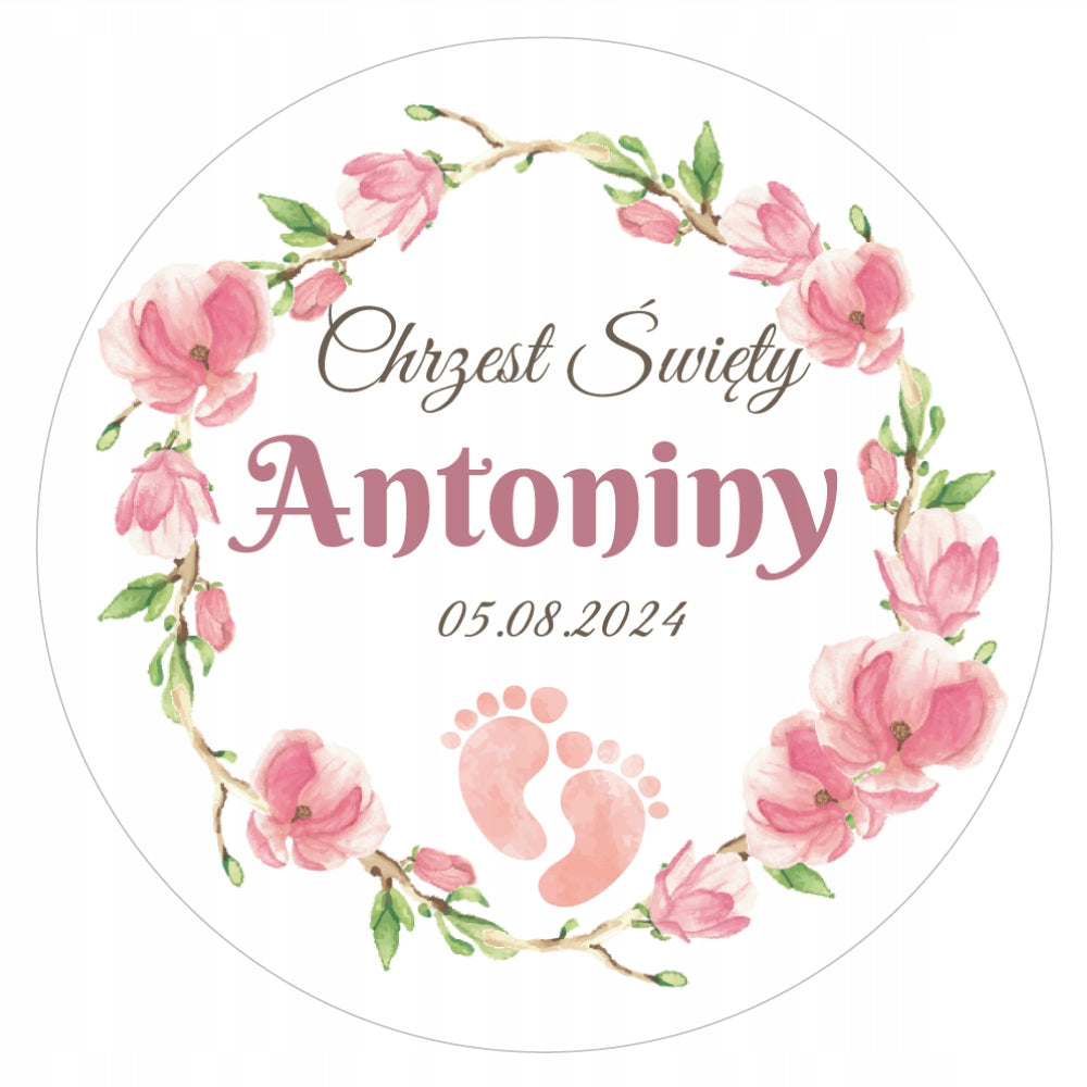 Stickers HOLY BAPTISM your name candle 12 pcs