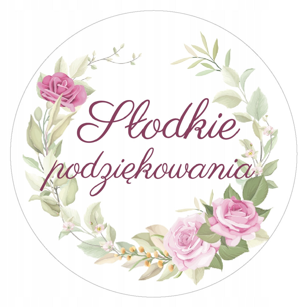 Stickers SWEET THANKS WEDDING COMMUNION 24 pcs