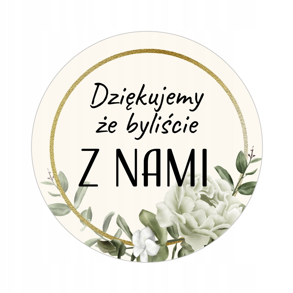 Stickers THANK YOU FOR BEING WITH US fi37 wedding gift pack 48 pcs.