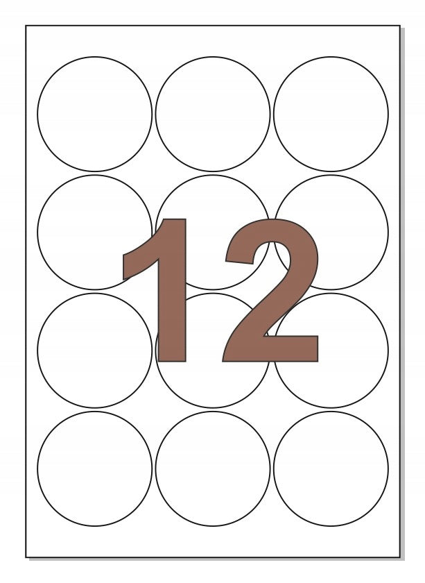 Stickers fi 60 Labels A4 round stickers /100ark Manufacturer code 3170