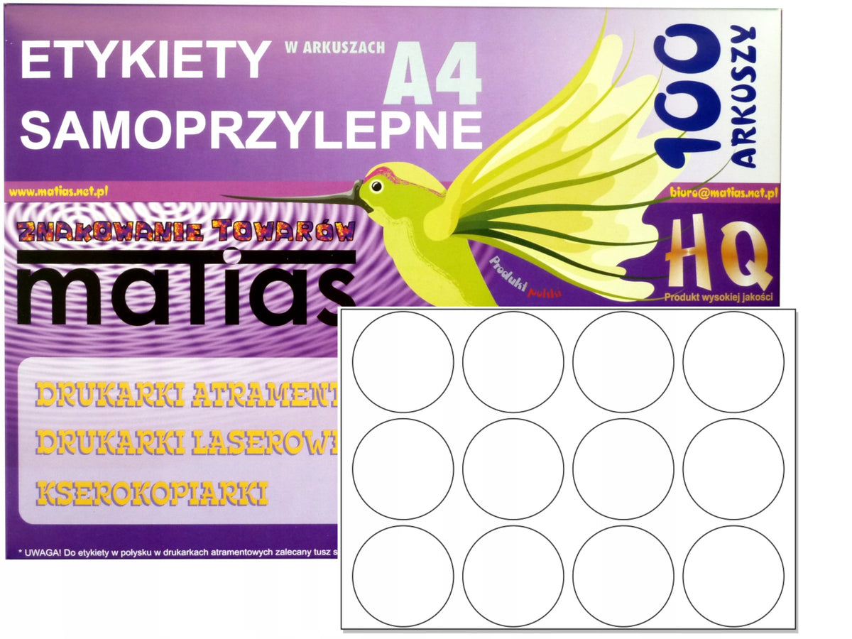 Stickers fi 66 Labels A4 round stickers/100sheets
