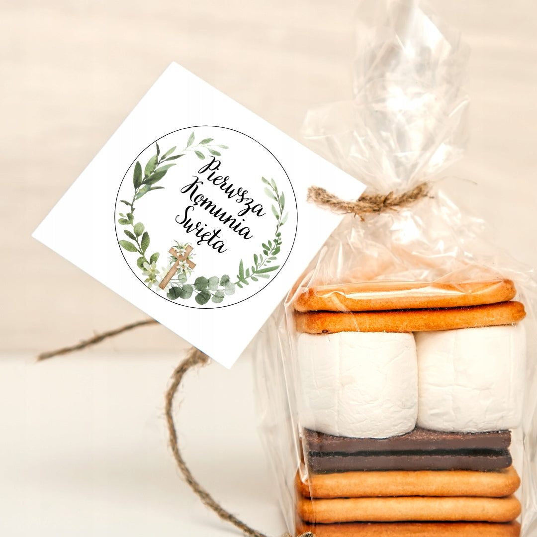 Stickers for FIRST HOLY COMMUNION 75 pcs. 5cm labels Material paper