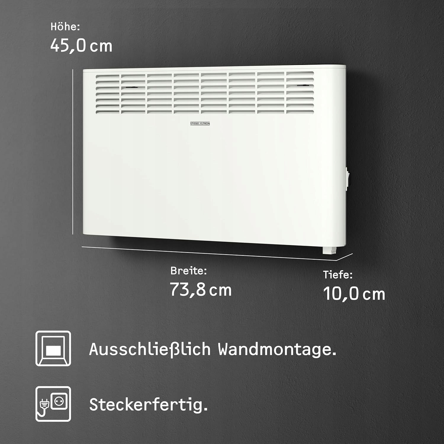 Stiebel Eltron CNS 2000 Plus LCD wall convector 2000W white LCD timer Brand Stiebel eltron