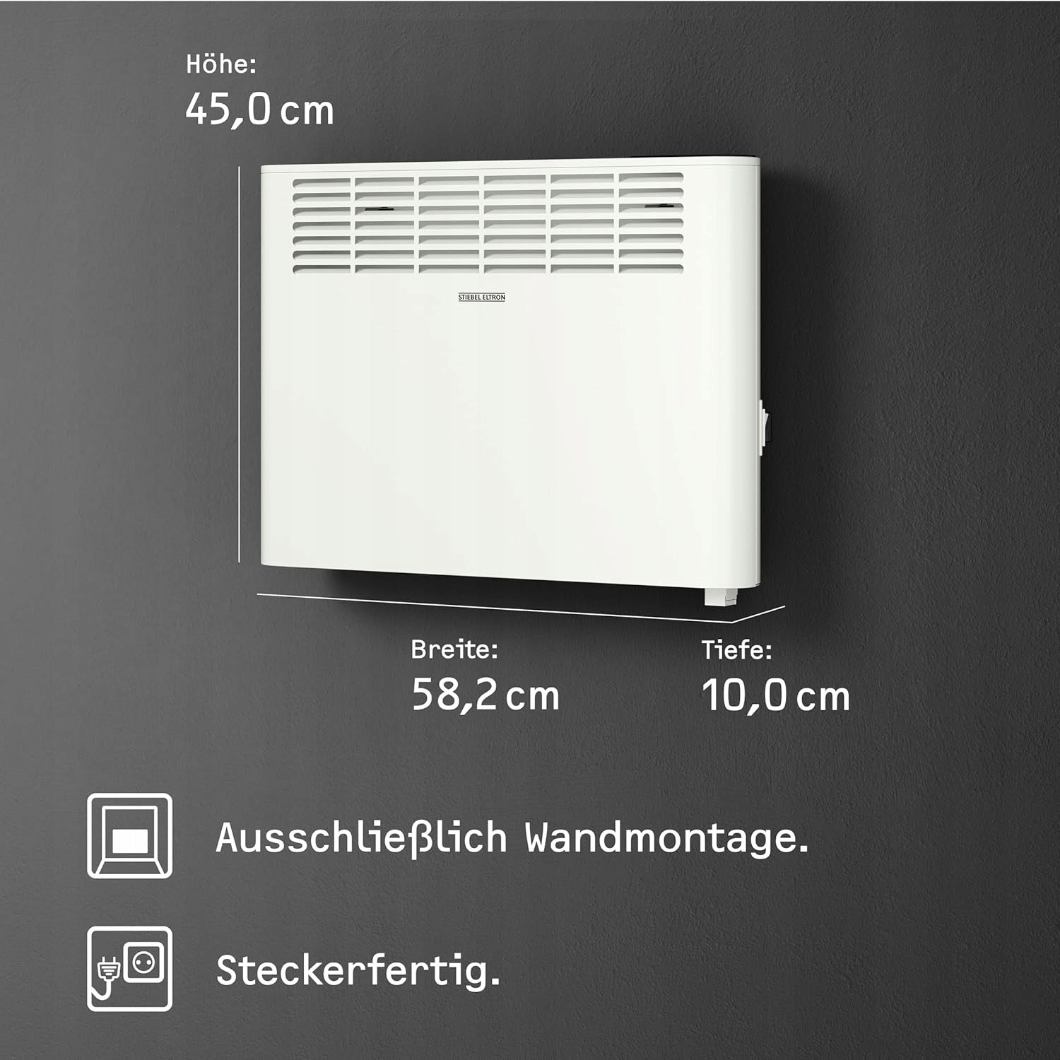 Stiebel Eltron wall convector CNS 1500 Plus LCD white 1500W LCD timer Brand Stiebel eltron