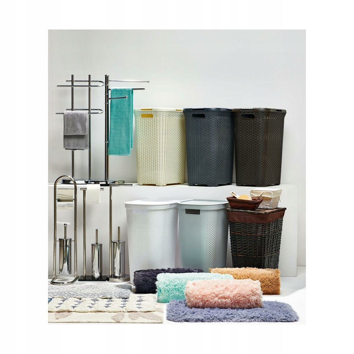 BA-DE Papierrollenhalter mit Toilettenbürste, poliertes Chrom 