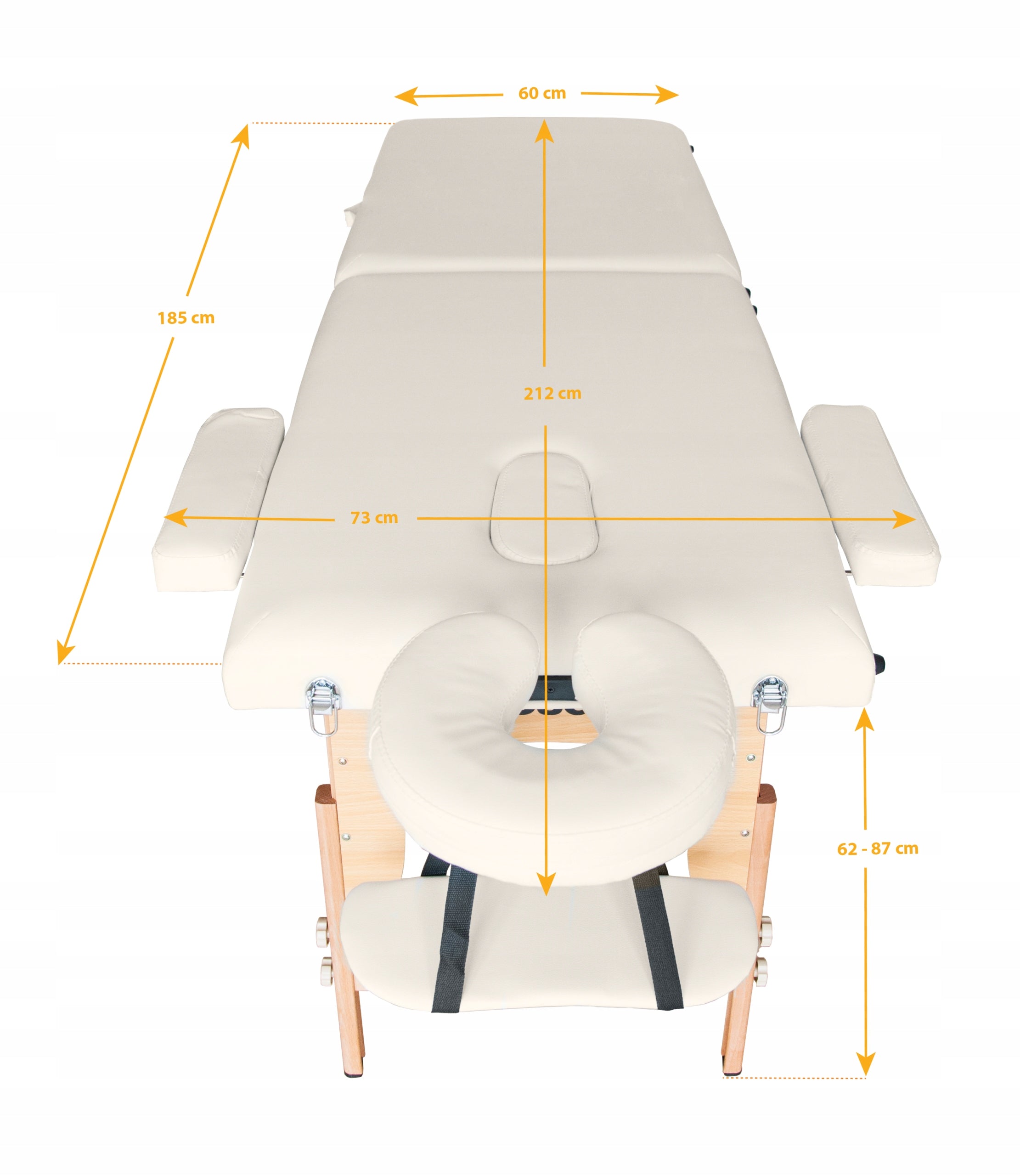 Klappbare Massageliege I-Coucou, 212x73 cm, weiß 