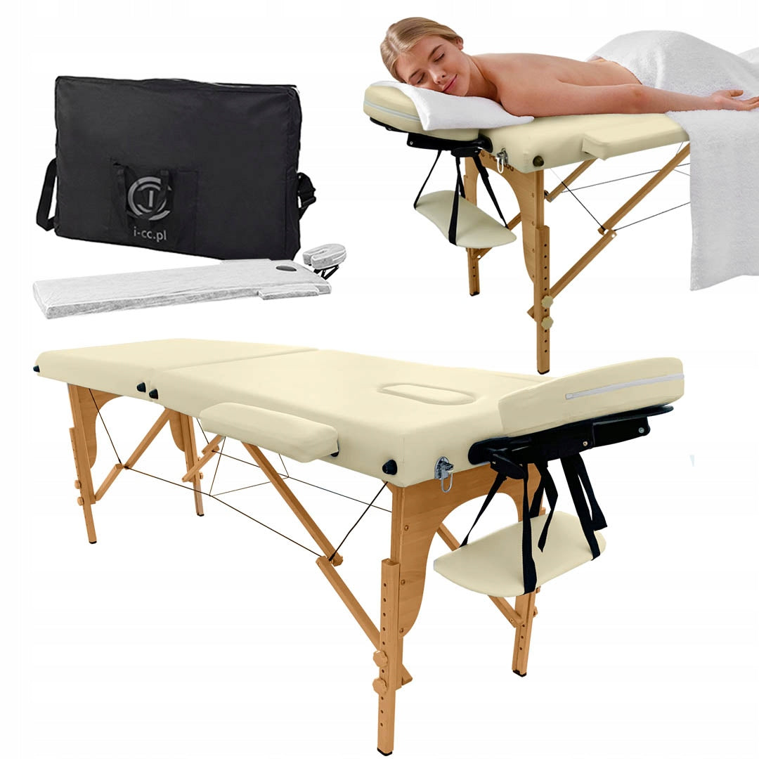 Klappbare Massageliege I-Coucou, 212x73 cm, weiß 