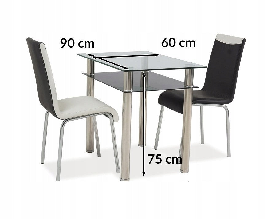 Tisch Signal Meble Madras, 90 cm, klar/schwarz 