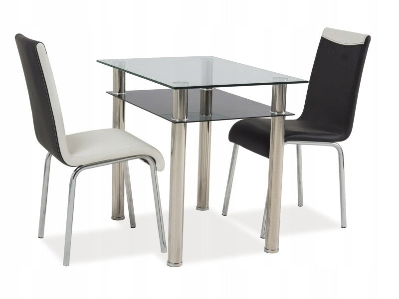Tisch Signal Meble Madras, 90 cm, klar/schwarz 