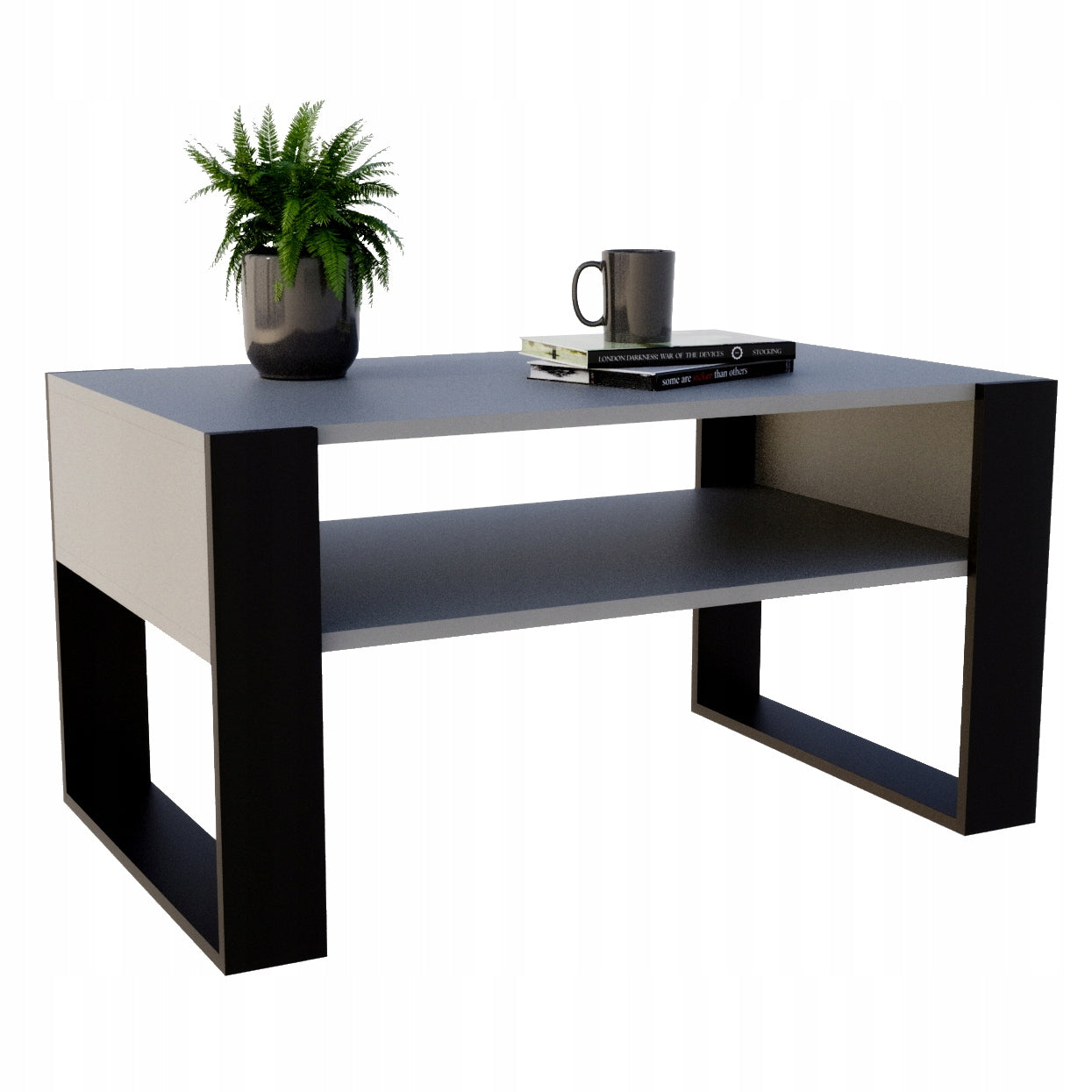 Couchtisch Perfektciecie Karo 92x53,6x45 cm, grau 